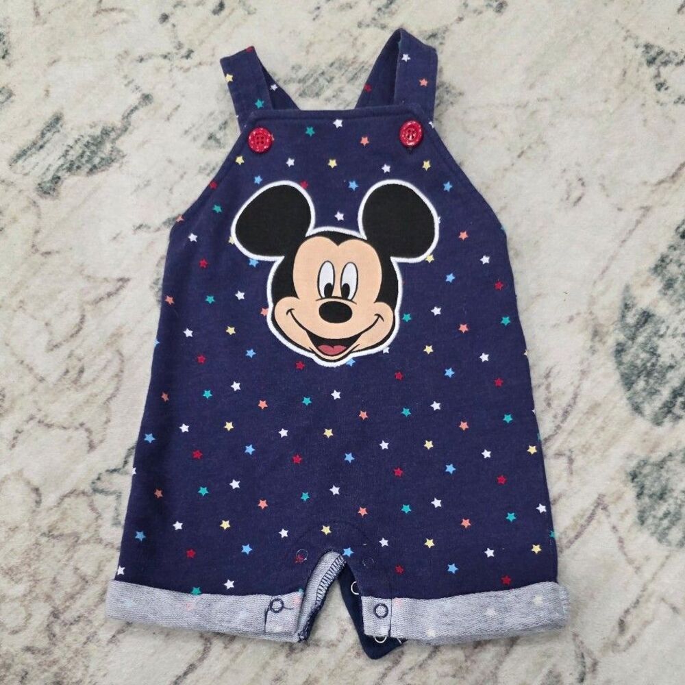 Disney Baby Navy Blue Mickey Mouse Stars Baby Romper 0-3 months